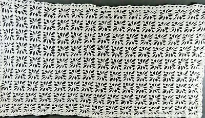 Vintage Off White Table Runner 23x13  Rectangle Doily Fancy Detailed Lace B5027 • $5.66