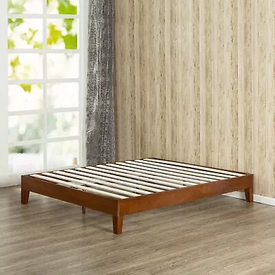 Queen Size Bed Frame Solid Wood Platform Modern Farmhouse Mid Century Mission • $279.95