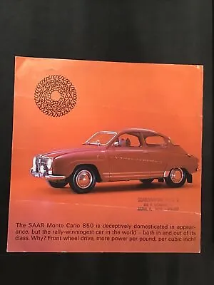 SAAB Monte Carlo 850 Dealer Stamped Akron Ohio Salesman Sheet • $9.99