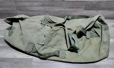 Vintage US Military Army Issued Named Vietnam Era Green Duffel Bag 36  Long • $23