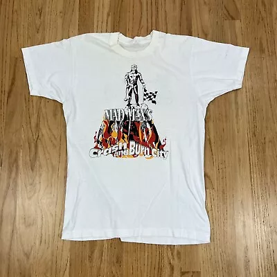 Vtg Mad Max's Crash And Burn City Sz Large White Made In USA Single Stitch 80s • $28