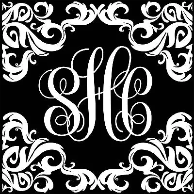 Monogram Initials Vinyl Decal Sticker Car/truck Laptop Window Custom  • $6.99