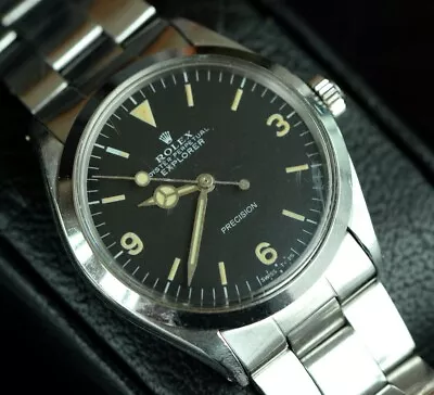 VINTAGE ROLEX EXPLORER ST. STEEL BLACK WATCH WRISTWATCH 5500 Cal. 1530 61609 OLD • $5950