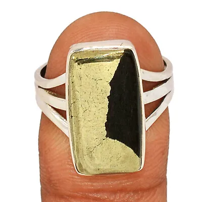 Natural Pyrite In Magnetite 925 Sterling Silver Ring Jewelry S.9 CR30402 • $11.99