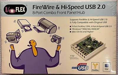$14.75 • Buy 10 FLEX FireWire & Hi-Speed USB 2.0, 8 Port Combo Front Panel Hub, Brand New