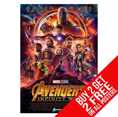 THE AVENGERS INFINITY WAR POSTER Hulk Iron Man Captain America Spiderman A4 / A3 • £6.97