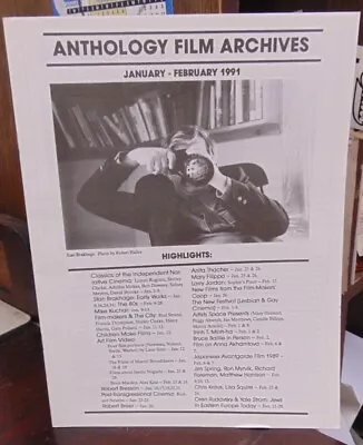 ANTHOLOGY FILM ARCHIVES - Program/Calendar Jan.-Feb. '91 / VG+ • $20