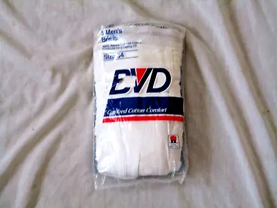 Vintage BVD 3 Men's Briefs Size 34 100% Combed Cotton Preshrunk White • $24