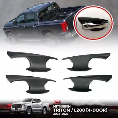 Set Door Handle Bowl Cover Matte Black For Mitsubishi Triton L200 4-DOOR 2024-26 • $38.24