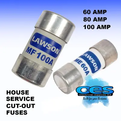 House Mains Service Cut-out Fuses Small And Large 60 Amp 80 Amp And 100 Amp   • £6.95