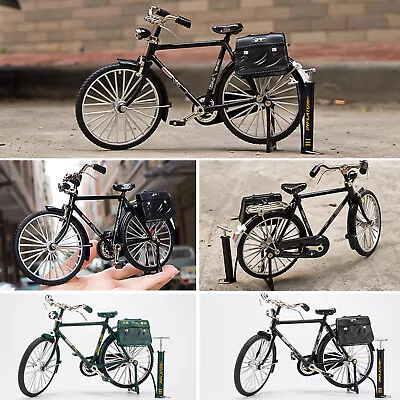 DIY Retro Bicycle Model Toys 1:10 Scale Diecast Miniature Collection Toy Gift • £13.37