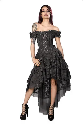 Burleska Ophelie Corset Dress Black Western Gothic Layered Lace Steampunk Gypsy • $139.99