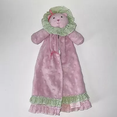 Mud Pie Pink Lion Security Blanket Green Mane Minky Ruffles Satin Lovie Lovey • $39.99