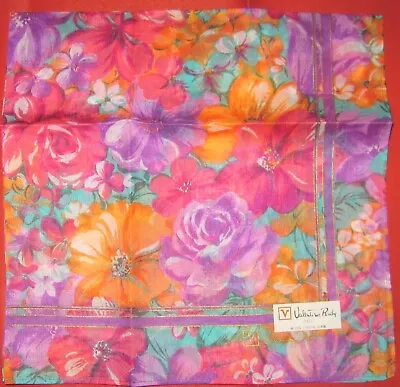 VALENTINO RUDY *Dense Flowers Handkerchief 42cm /HAGANEZ • £7.62