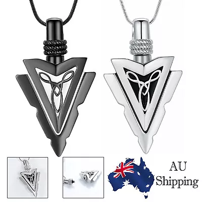 Men's Arrow Pendant Cremation Jewellery Keepsake Urn Necklace For Ashes Holder • $15.99