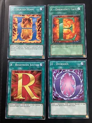 Yugioh Hero Full Set H E R O Common Heart Call Justice Oversoul  • £5.99