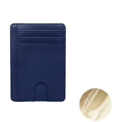For Men Leather Wallet RFID Blocking Slim Flat Wallet Card Case ID Card Holder • $6.99
