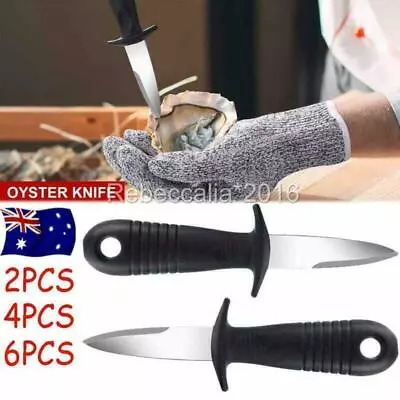 2/4/6x Oyster Shucking Knife Seafood Clam Shellfish Opener Shucker Knives AUS • $7.79