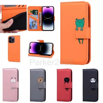 Case For IPhone 14 13 12 11 XS Pro Max XR 8 7 Plus Leather Wallet Animal Pattern • £10.20