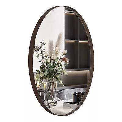 Modern 24 X 36 In Oval Wall Hanging Bathroom Mirror Brushed Bronze (Open Box) • $56.22