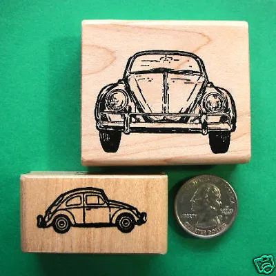 VW Volkswagon Cars Rubber Stamp Set Two Wood Mounted • $7.95