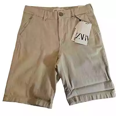 Zara Kids Boys/girls Size 9 Years(134cm) Basic Chino Shorts In Straw NEW • $15