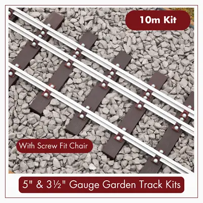 10m - 5  & 3½  Gauge Garden Track Kit - Screw Fit -  PNR-5R - PNP Railways • £352