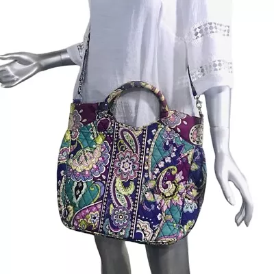 Vera Bradley Two Way Tote In Heather Purple Paisley Handbag Crossbody Bag • $22