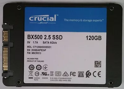 Crucial BX500 - 2.5  - SATA - SSD - 120GB 240GB 480GB • £10