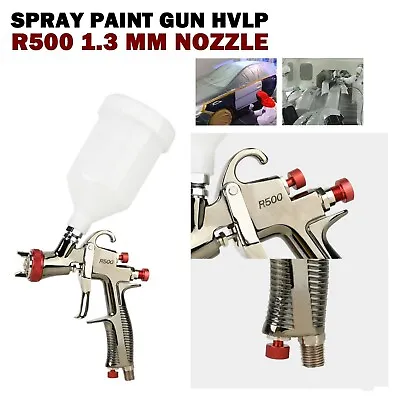 R500 LVLP Air Spray Gun Car Gravity Airbrush Painting Gun 1.3mm Nozzle 600cc Cup • £46.43
