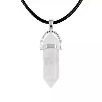 Natural Quartz Chakra Necklace Crystal Healing Point Cut Gemstone Pendant Reiki • £3.49