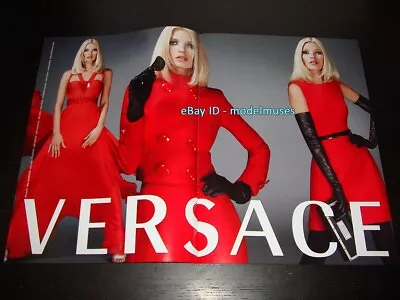 VERSACE 2-Page Magazine PRINT AD Fall 2007 KATE MOSS Mario Testino • $9