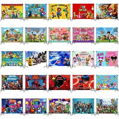 $12.31 • Buy Themed Birthday Themed Backdrop Wall Banners Birthday Party Photo Background