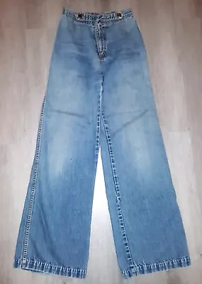 Vintage Chemin De Fer High Rise Flared Jeans Denim Bell Bottoms Retro 1970s 80s • $134.99