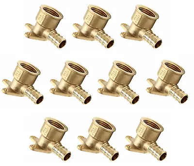 EFIELD 10PCS 1/2 PEX X1/2  Female NPT Drop Ear Elbow Adapter Crimp Brass Fitting • $23.99