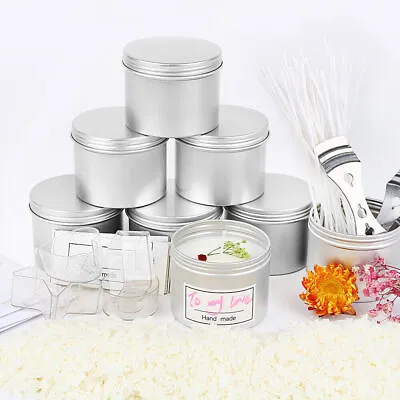 12Pcs 100ml Empty Candle Tin With Screw Lids DIY Candle Making Jars For Gifts UK • £11.39