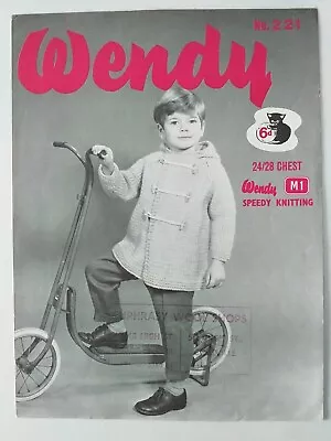 £3.45 • Buy Childrens Knitting Pattern Duffle Coat With Hood Or Collar 24/28  Chest Wendy 