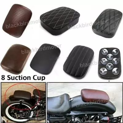 8 Suction Cup Rectangular Pillion Passenger Pad Seat For Bobber Harley Chopper • $18.79