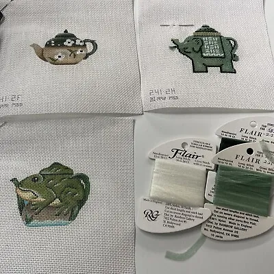 $58.80 • Buy Hand Painted Needlepoint Canvas Melissa Shirley MSD Teapot 241 Elephant Frog