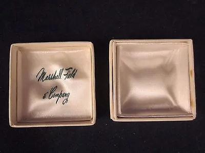 MARSHALL FIELD'S Very Small Gift Box ~ White & Gold W/Green Logo ~ RARE ~VINTAGE • $34.95