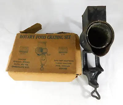 2 Vintage  Lorraine Metal Rotary Food  Graters Cast Iron Wood Handle And Tin • $24.99