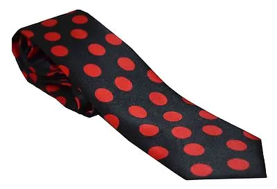 Polka Dot Circle Ball Necktie Skinny Ties Black Red • $5.50