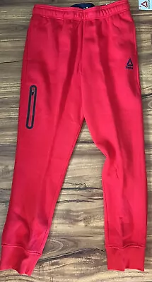 Reebok Mens Active Fleece Pant Red XL NWT Athleisure Zippered Leg Pocket • $17.95