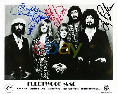 FLEETWOOD MAC SIGNED 8X10 PHOTO X4 MICK STEVIE NICKS CHRISTINE MCVIE LINDSEY B R • $19.95