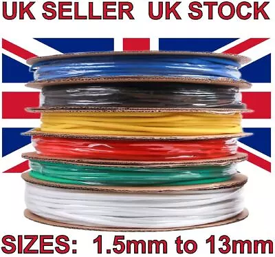 Cable Heat Shrink Tubing 2:1 Ratio 1.5mm-13mm Heat Shrink Sleeving Wire Tube UK • £3.99