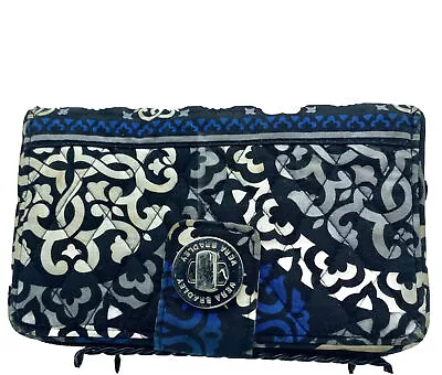 Vera Bradley Cobalt Blue Canterbury Pattern Turn Lock Zip Around Wallet Read • $9.95