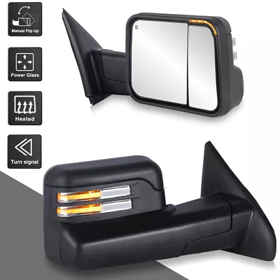 Pair Tow Mirrors Power Heated Turn Light For 2003-2008 Dodge Ram 1500 2500 3500 • $169.90