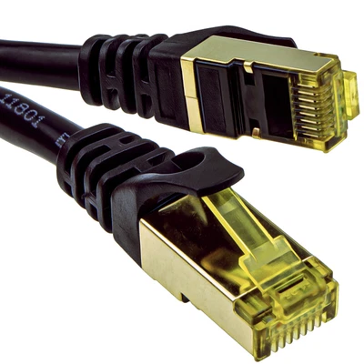 £8.45 • Buy CAT7 Ethernet RJ45 Cable 10Gig F/FTP Shielded Network High Speed Lead Gold Lot