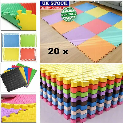 £18.89 • Buy 20 Large Soft Foam EVA Kids Floor Mat Jigsaw Tiles Interlocking Garden Play Mats