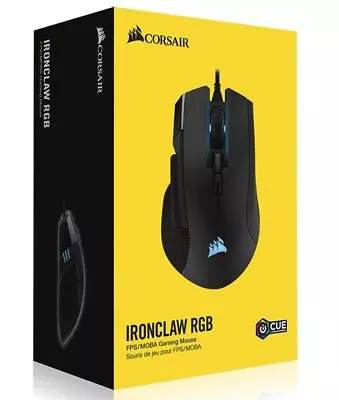 Corsair IRONCLAW RGB FPS/MOBA 18000 DPI Gaming Mouse • $152.46